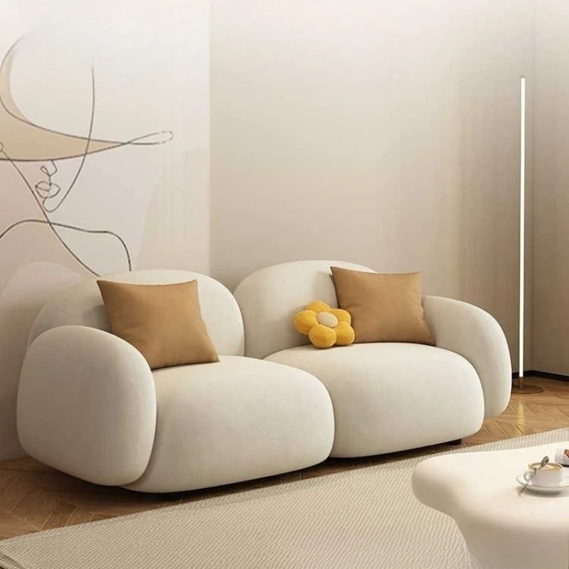 Sofa Bedroom Living Room Modern Cream Style Double Reception Fabric Foldable