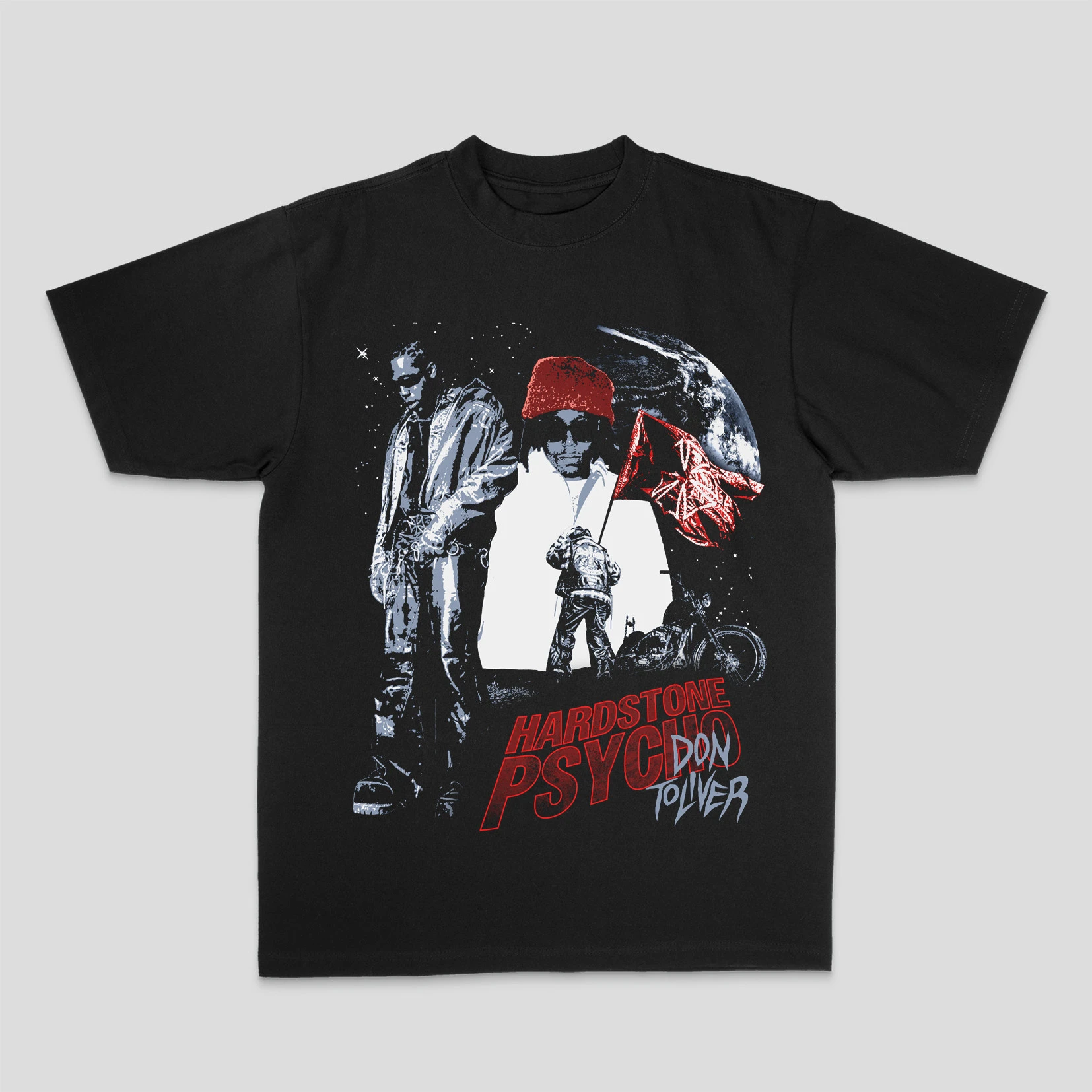 Y2k Hip-hop Artist Character Image American Retro Short-sleeved Vibe Printed Cotton T-shirt Both of Men and Women
