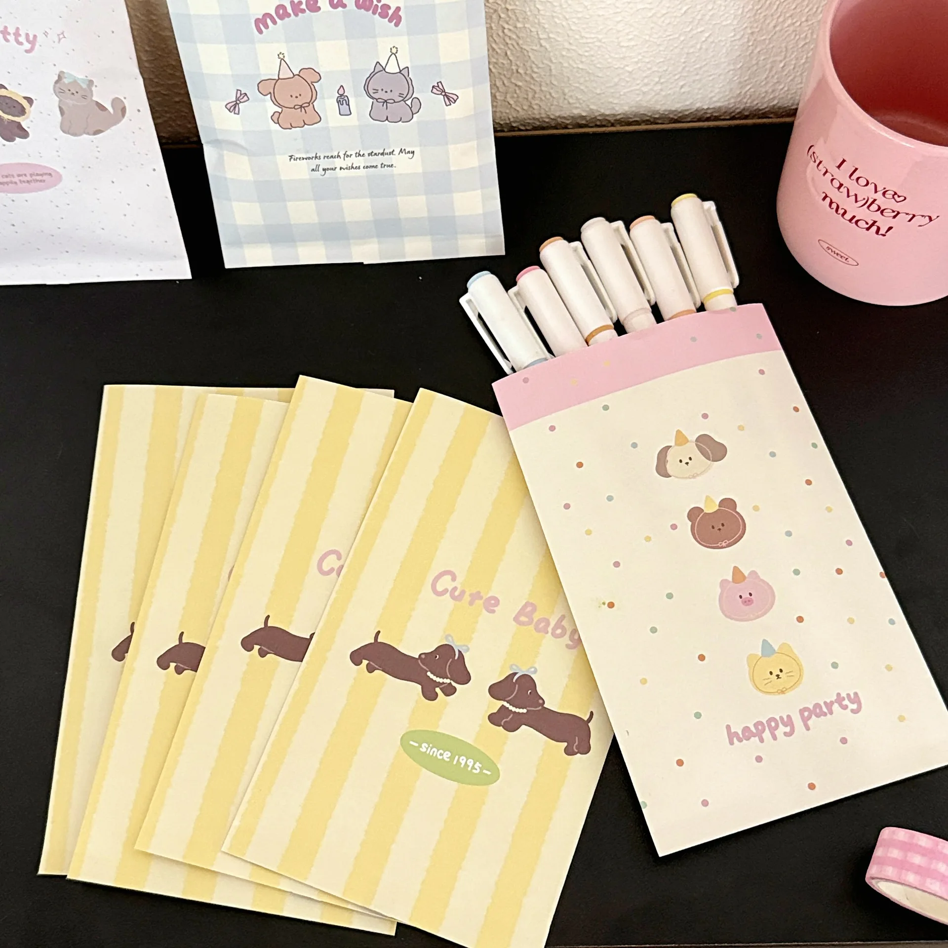 20/40Pcs Cute Pet Pattern Paper Bags Creative Candy Cookie Baking Packaging Bag Multifunctional Storage Gift Bag Home Party Bags