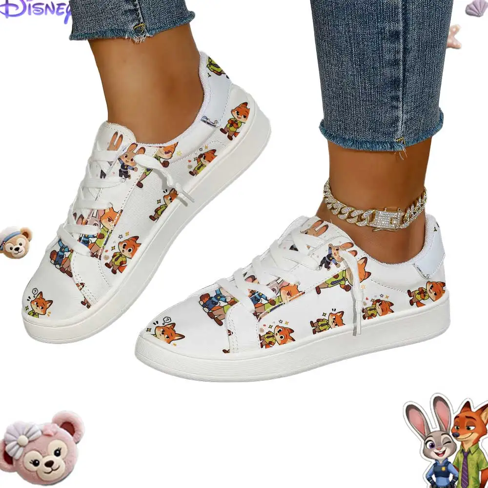 

Disney Zootopia Nick Wilde Print Low-Top Sneakers for Women - Cute Casual Footwear