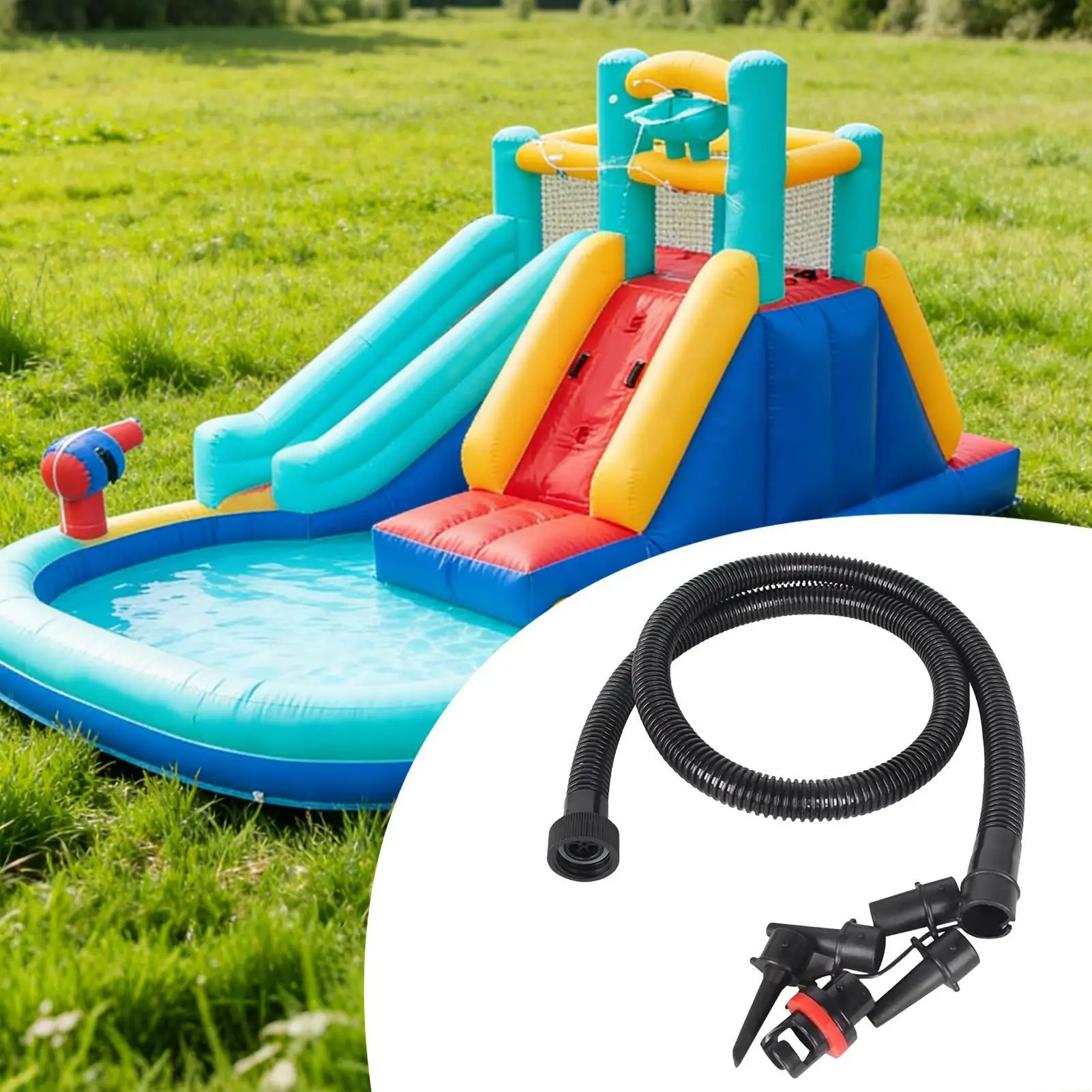 Image of Paddelboard-Pumpenschlauch mit Düse und Gewindeanschluss, Aufblasbares Luftpumpen-Set für Surfbrett, Ponton, Kajak, Zelt, Pool, Camping