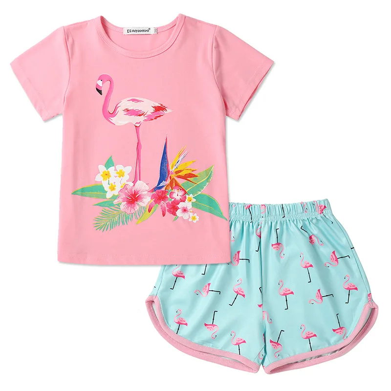 Baby Girls T-shirts Shorts Pajamas Set Kids Home Wear Suits Girls Children Summer Casual Clothing