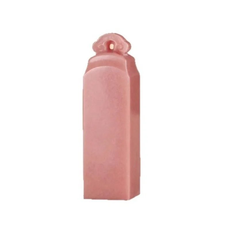 

lotus root powder jade Chinese painting collection book seal, carved stone square seal Ruyi button seal