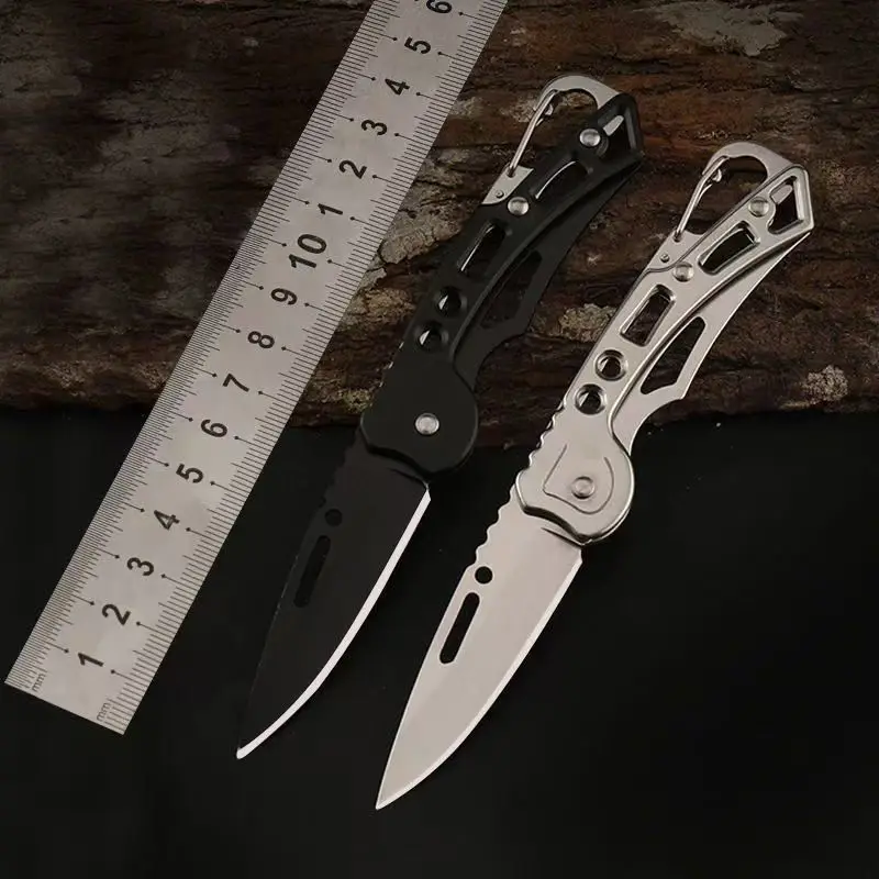 Household Multi-Functional Stainless Steel Manual Folding Fruit Knife Portable Mini Travel Keychain Fruit Peeling Knife