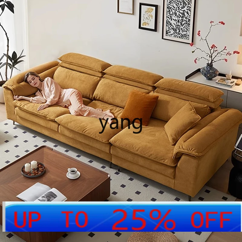LH removable cotton and linen fabric sofa high backrest straight row small apartment modern simple sofa