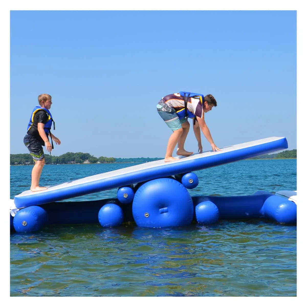 Inflatable Water Park Game Inflatable Ramp Balance Board Inflatable Seesaw Floating Water Toys Water Slide