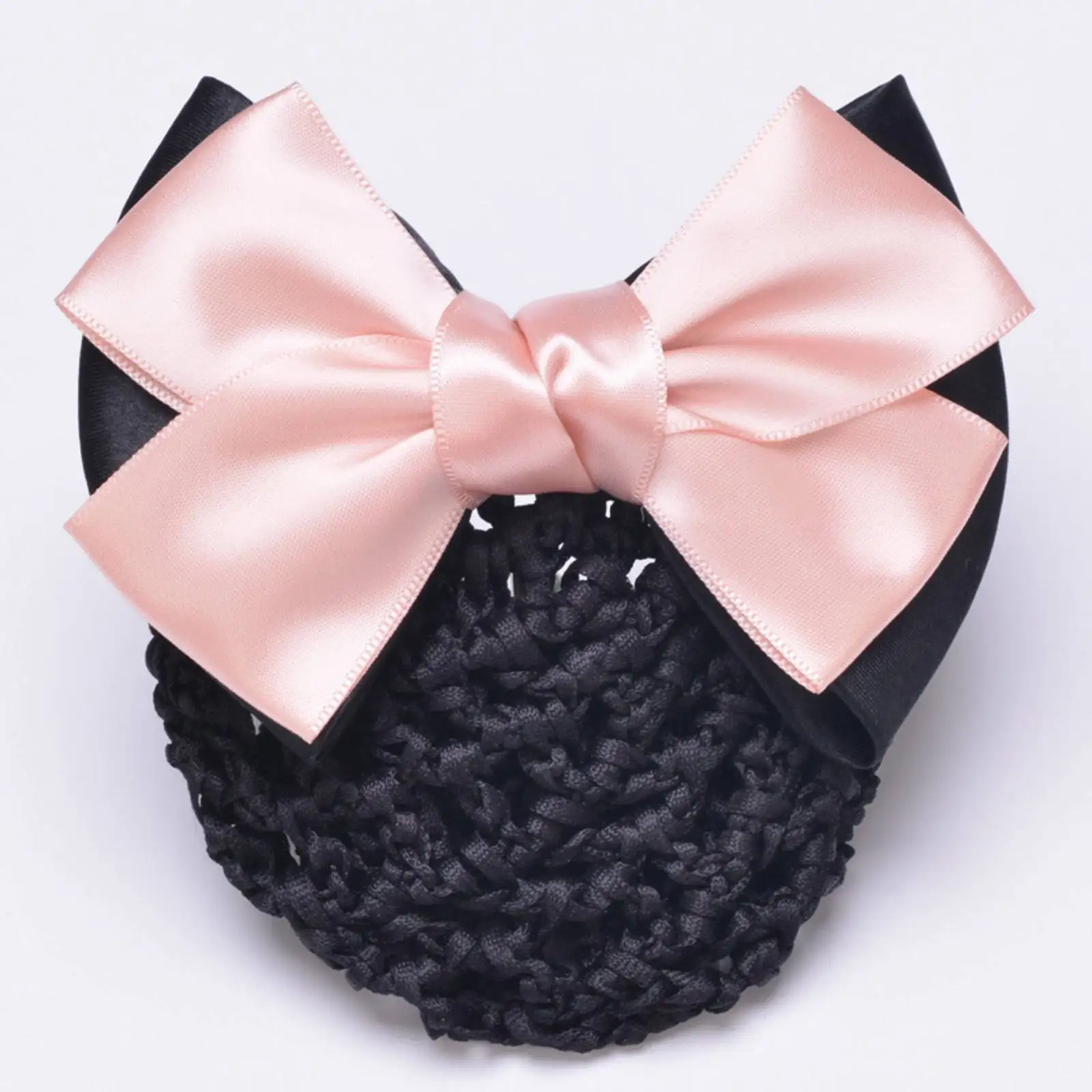 Women Professional Hotel Bank Nurse Bow Barrette Hairnet Hair Clips Accessories