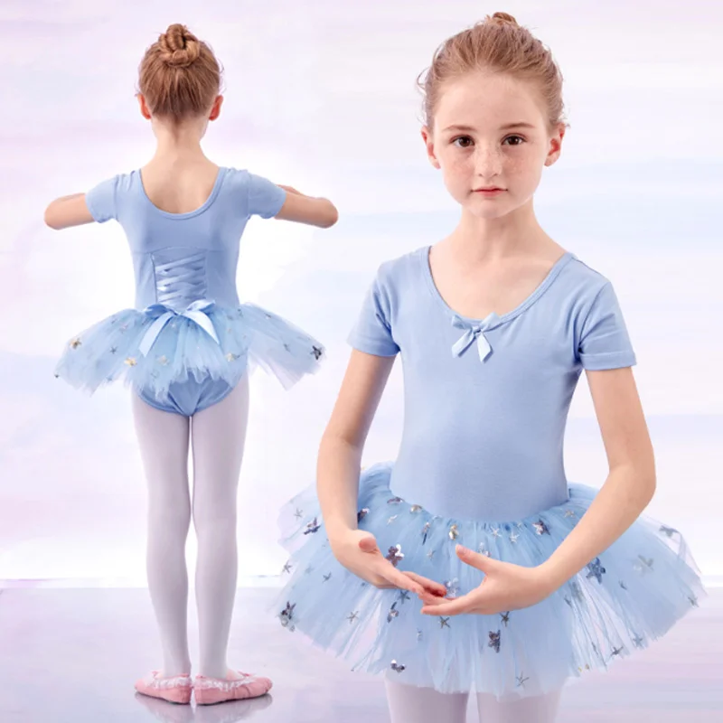 Ballet Tutu Leotards Toddler Girls Short Long Sleeve with Glitter Skirt Dance Ballerina Outfit Ballerina Dress Sparkle Clothes