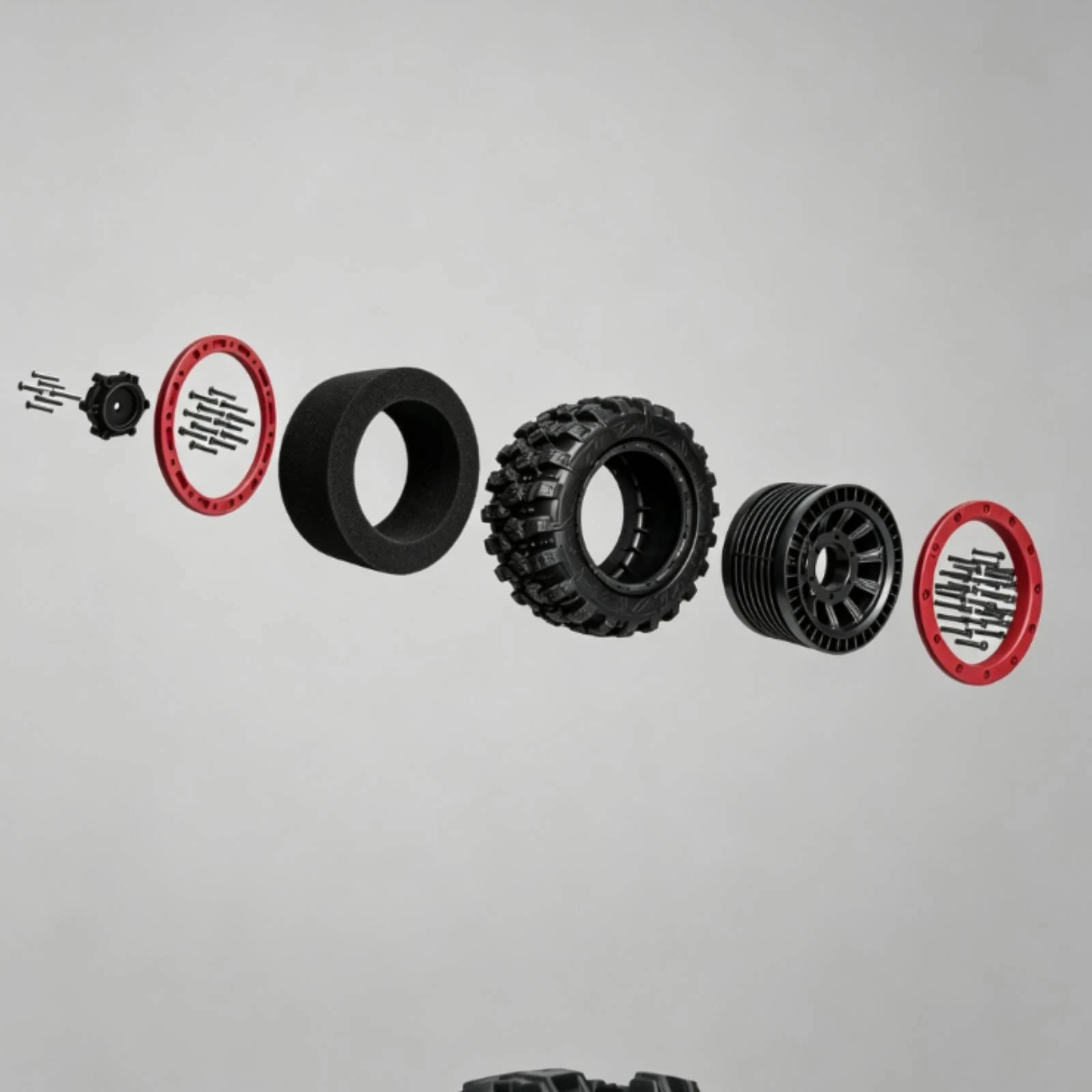 2 Pieces 1/10 Scale RC All-Terrain Tire Easy to Install Lugged RC Crawler Tire with Hex Adapters Wear-Resistant Lightweight