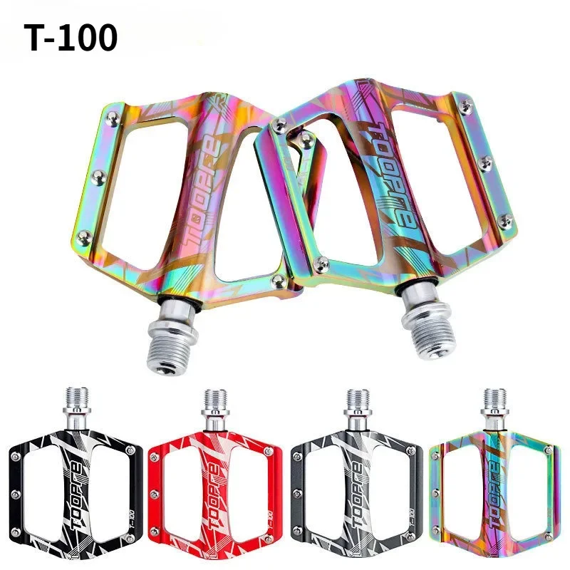 1Pair Mountain Bike Pedals Aluminum Alloy Bicycle Platform Flat Ultralight Colourful Pedals Cycling Parts Accessories