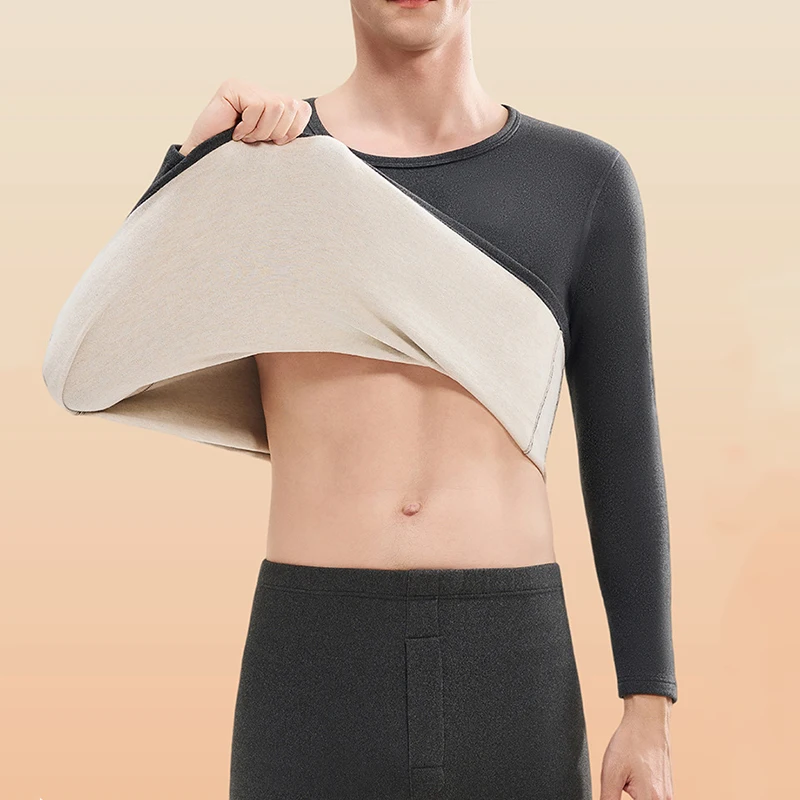 2-piece Men's Autumn/Winter Warm Underwear Set For Youth Sports And Leisure Slim Fit Inner Layer For Autumn Clothes And Pants