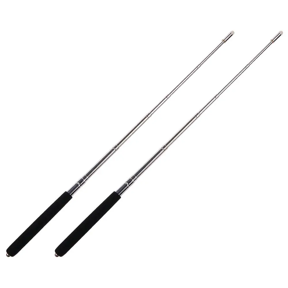 2Pcs Stainless Steel Retractable Classroom Pointer Stick for Teachers Extendable Whiteboard Presenter Teaching Aid