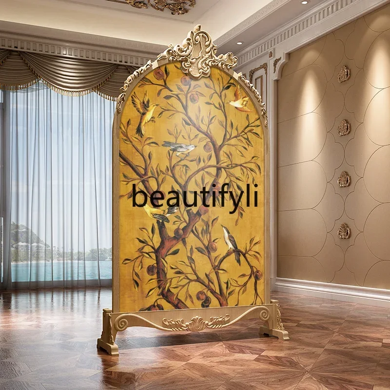 

XX39Nordic American style solid wood door decoration screen partition living room block small apartment bedroom office seat sc