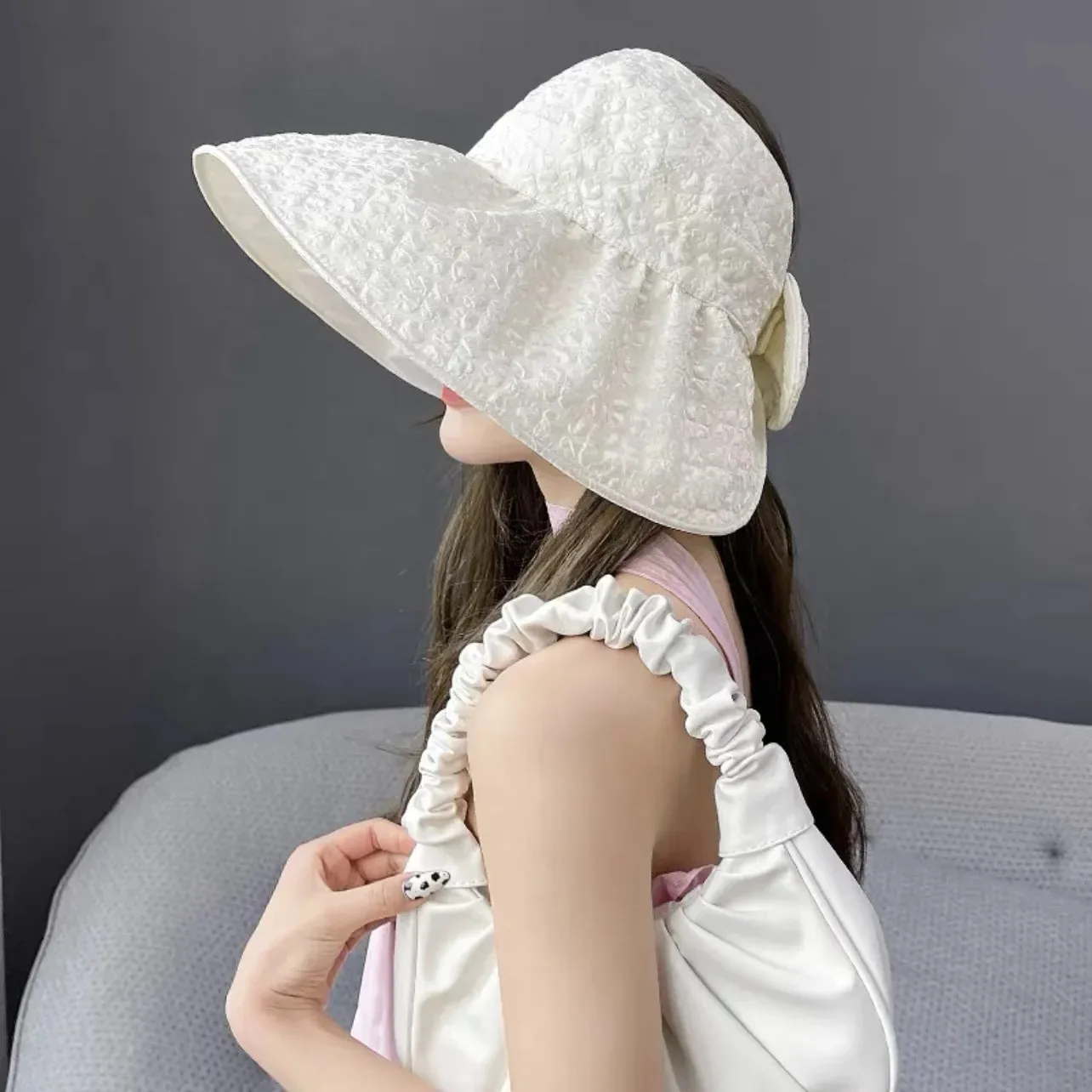 

Women's Summer Fisherman's Hat Large Foldable Sun Protection Hat Anti-UV China Mainland Motorcycle Helmet Style Headwear