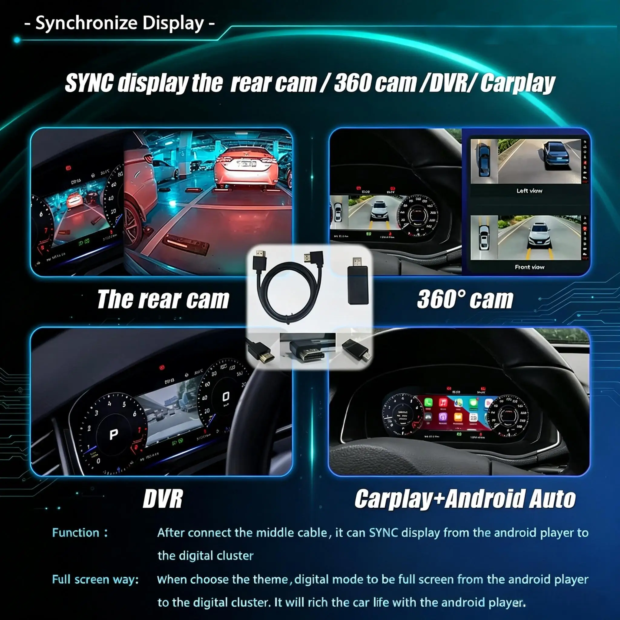 10.25'' LCD Virtual Cockpit Cluster For VW Sagitar Jetta PQ Platform 2011-2018, LHD RHD Plug Play Car Speedometer