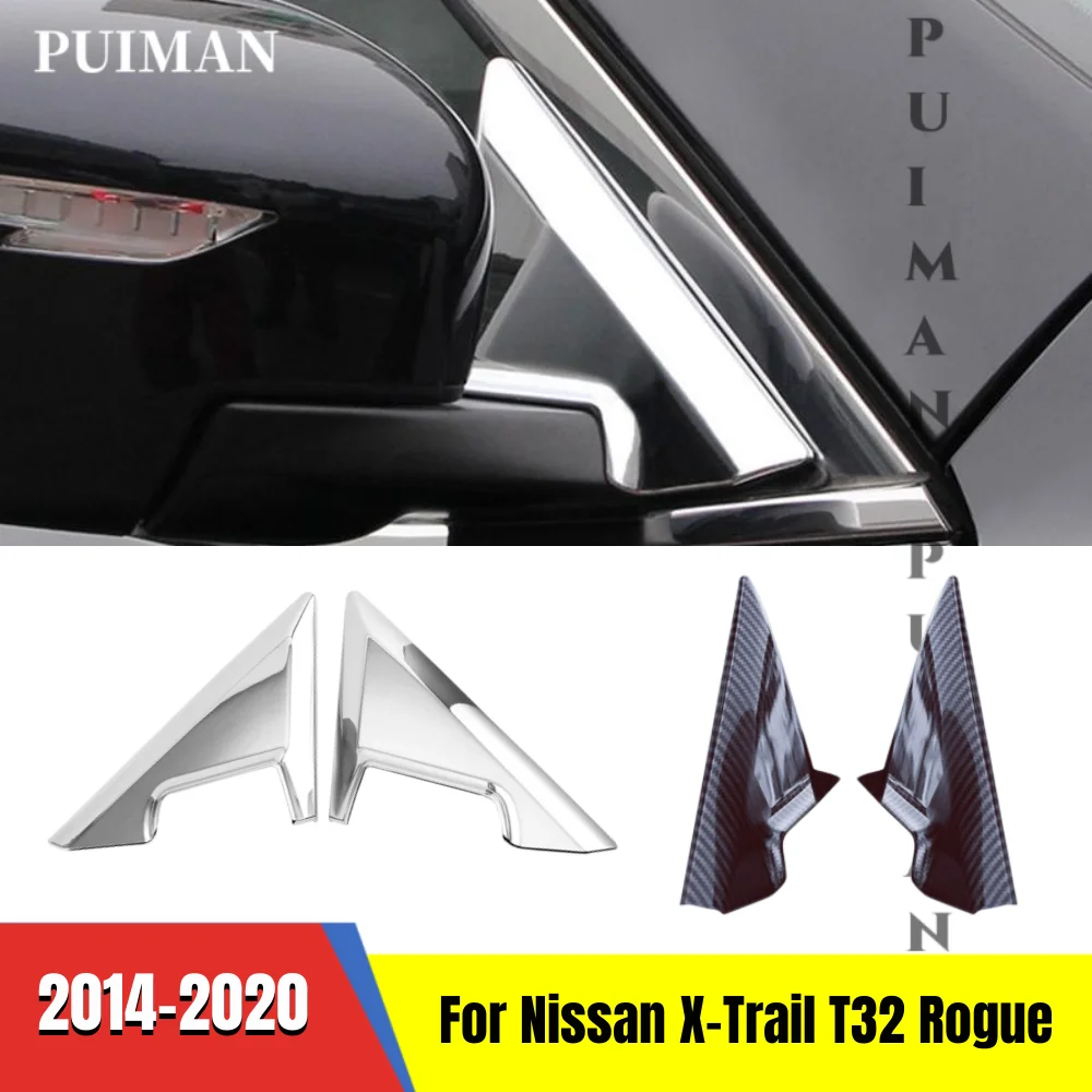 

Chrome Front A-pillar Mirror Bracket Trim Frame Cover Decorative Car Accessories For Nissan X-Trail XTrail T32 Rogue 2014-2020