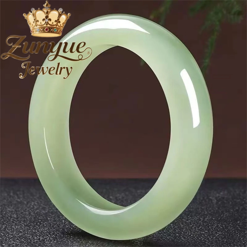 Natural Hetian Jade Light Green Bracelet Gift Luxury Quality Jewelry Best Selling Fashion Exquisite Popular Elegant Fine Jewelry