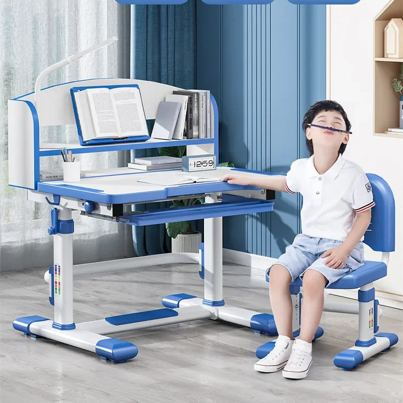 2026 Height Adjustable Table and Chair Modern Writing Home Drawing Ergonomic Children Study Table Set With Storage Drawer