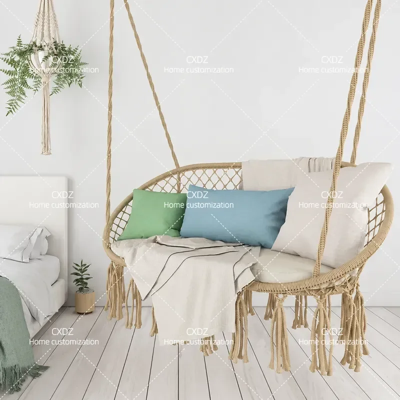 Hanging Chair Outdoor Swing Indoor Balcony Courtyard Household Wicker Basket Seat Garden Patio Furniture Relaxing Hammock