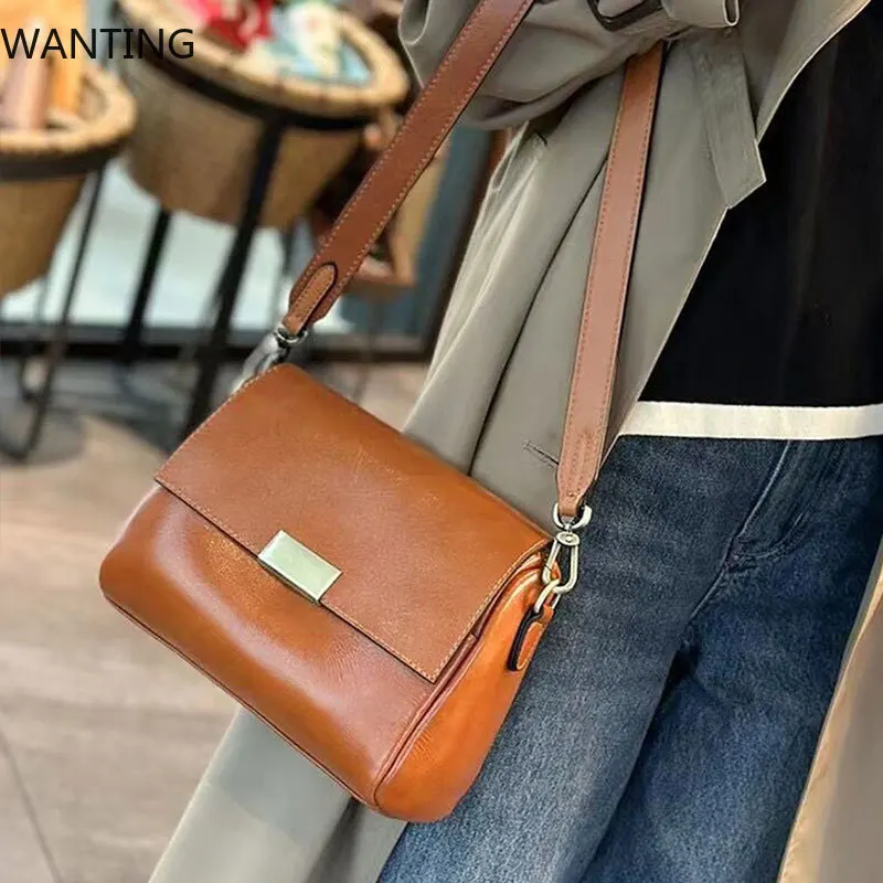 

Luxury Women's Bag 2025 New Genuine Leather Women Shoulder Bag Soft Cowhide Crossbody Messenger Bags Fashion Female Handbags