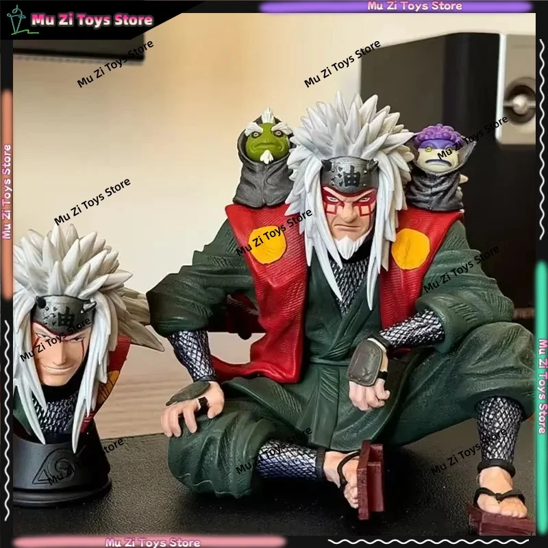 13,5cm Anime Jiraiya Doppelköpfige Statue Actionfigur Peripheriemodell Spielzeug Ornament Desktop-Sammlerstück Dekoration Geburtstagsgeschenk
