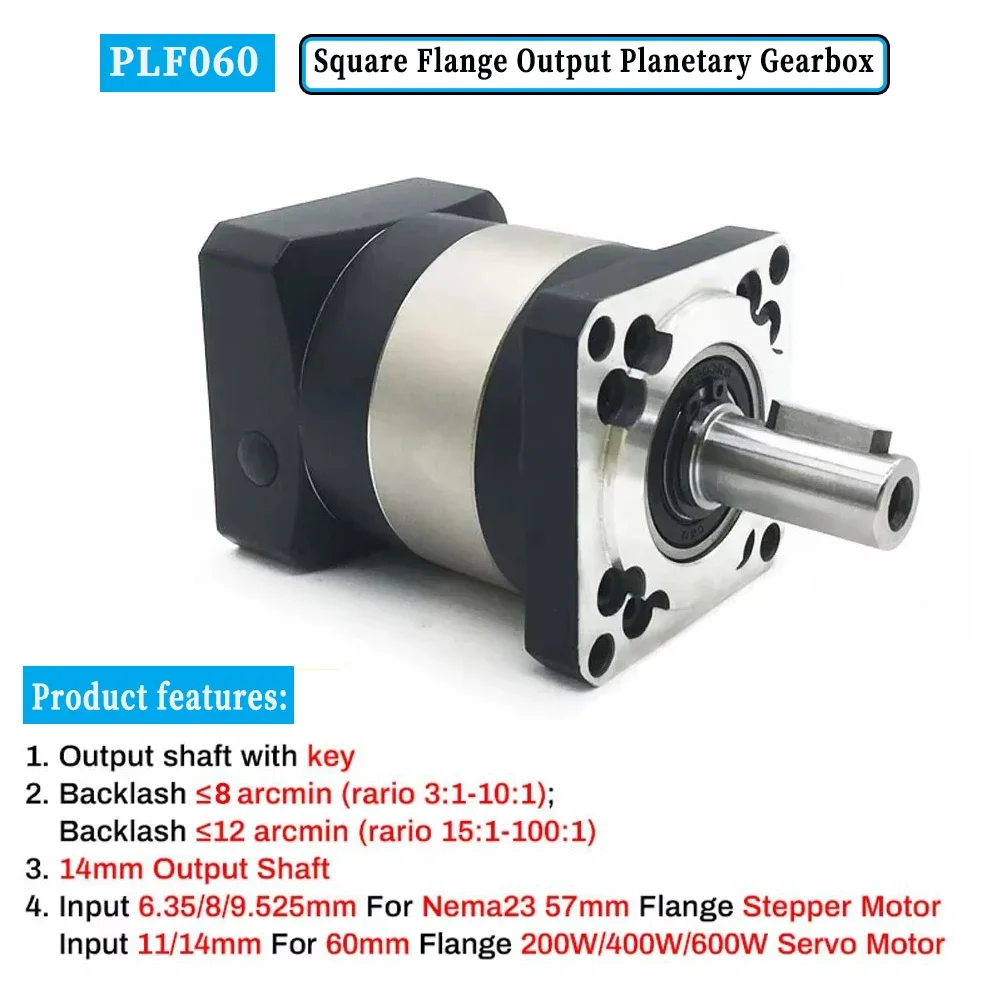 Planetary Reducer 6.35/8/11/14mm input 14mm Output Ratio 5:1 10:1 For 60mm 200W 400W Servo Motor Reducetion Gearbox Gear