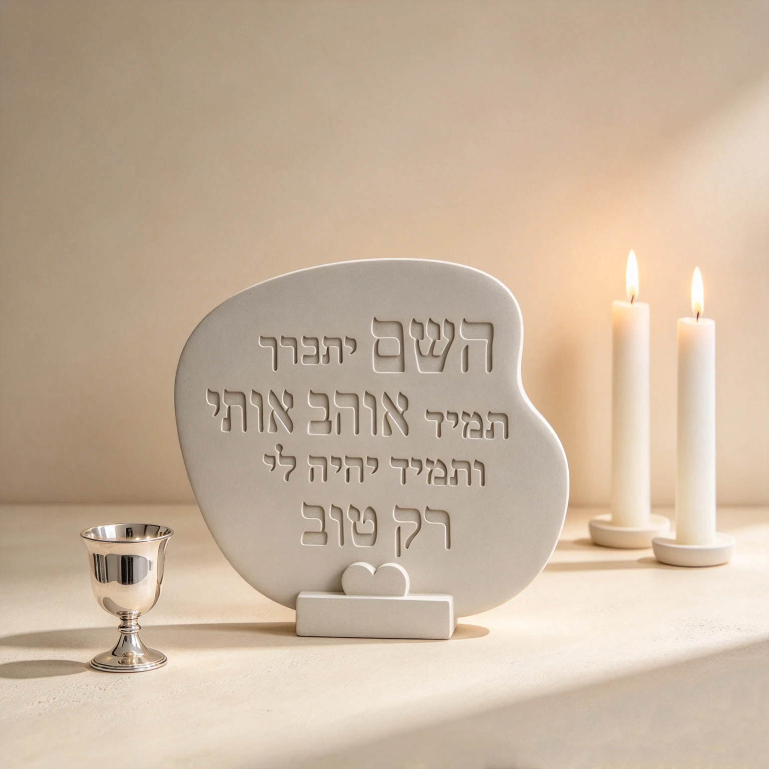 Jewish Blessing Tray Silicone Mold with Hebrew Words God Loves Us - Reusable Shallow Dish Mold for DIY Home Crafts, Bread Servin