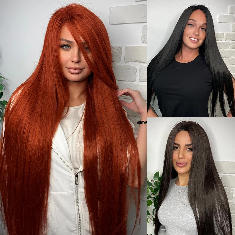 Ariel-mechones de pelo liso de poni, trenzas de ganchillo de 30 pulgadas, pelo trenzado sintético, extensiones de cabello de ganchillo suave marrón ombré