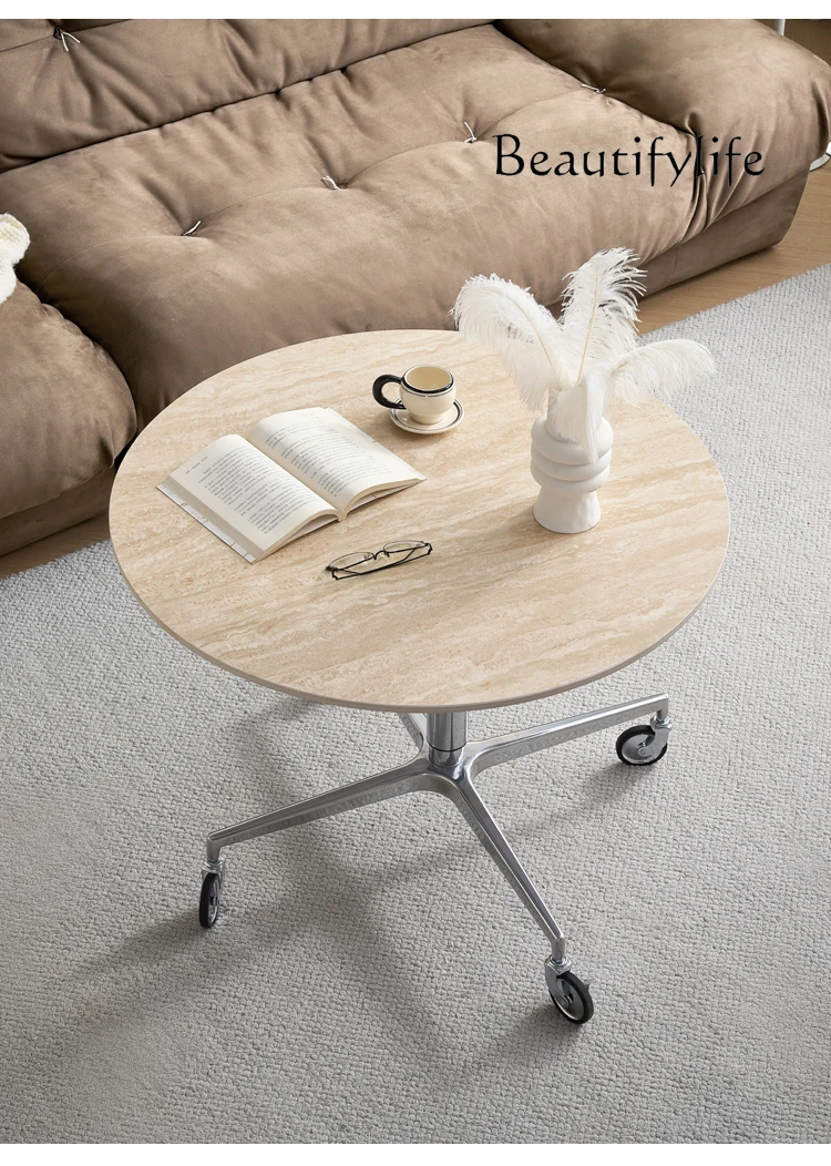 J Movable Coffee Table Stainless Steel Bauhaus Medieval Style Lifting Edge Several Small Apartment Household Lifting
