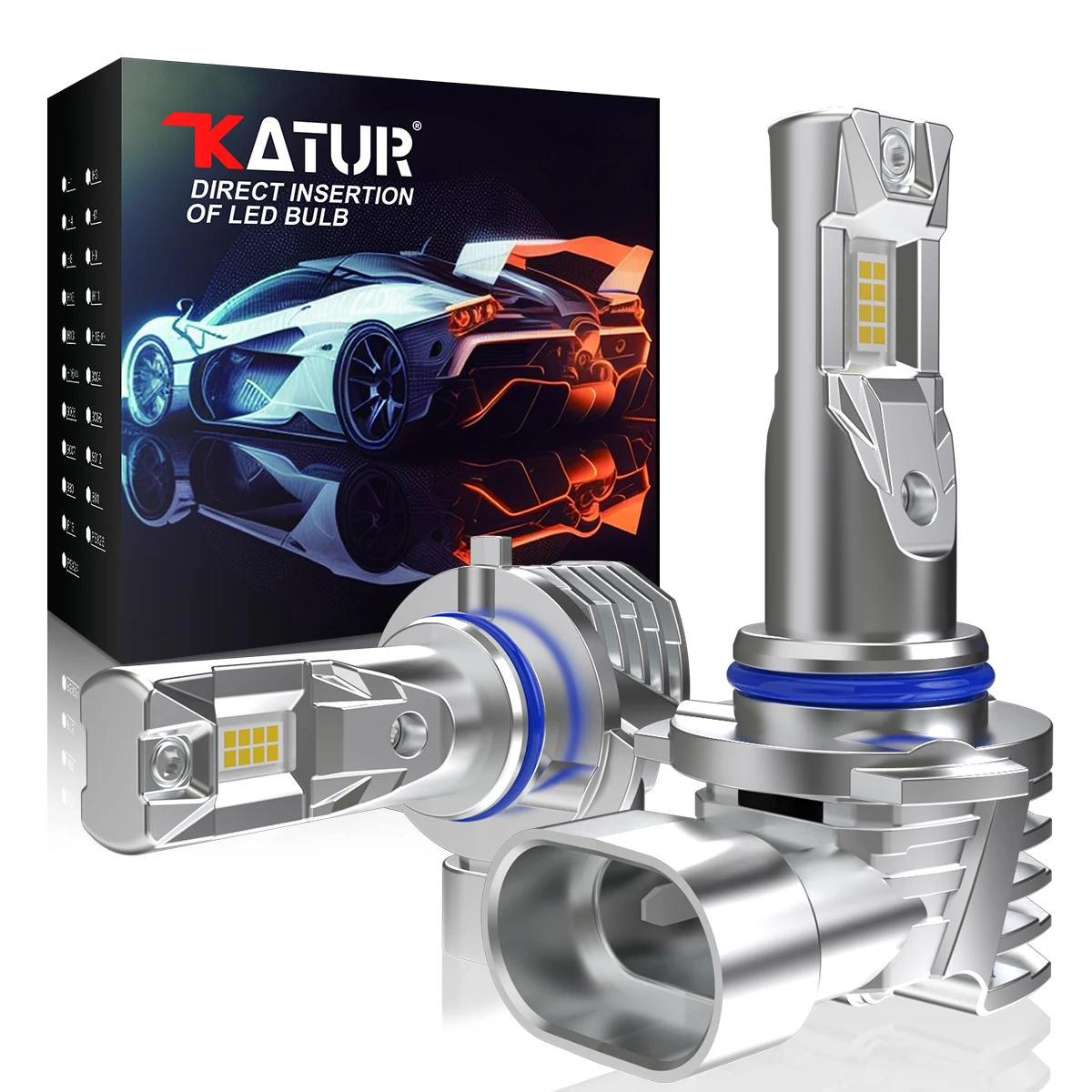 Katur 2Pcs 9012 HIR2 LED Headlight Bulbs Fanless Low Beam Canbus 16000lm High Power Plug and Play For Toyota Avensis 2015~2023