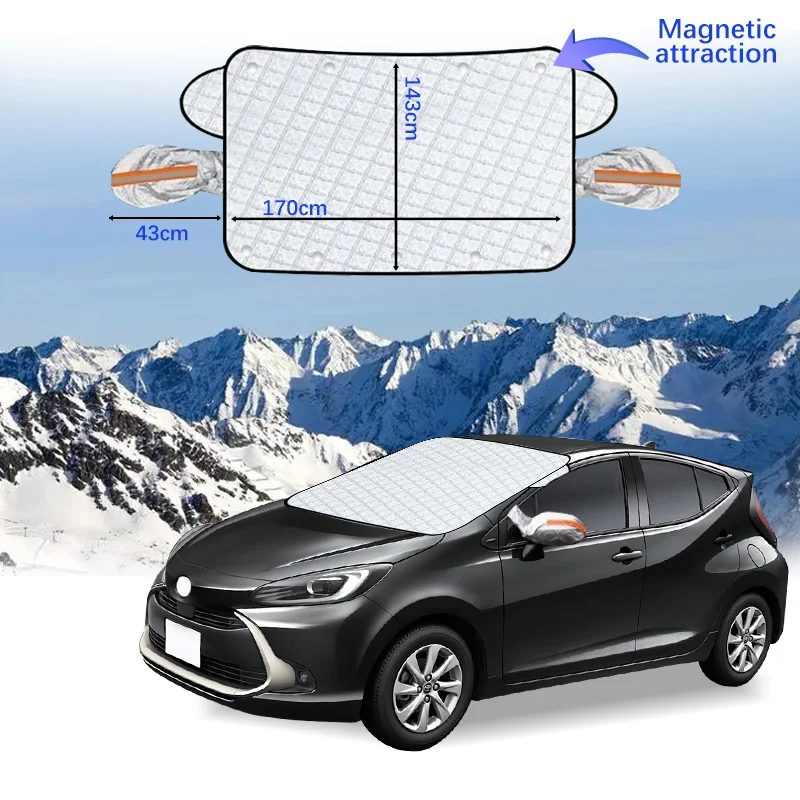 Car Windshield Cover Magnet Winter Window Snow Shield Anti Frost Auto Front Window Snow Cover For Toyota Aqua