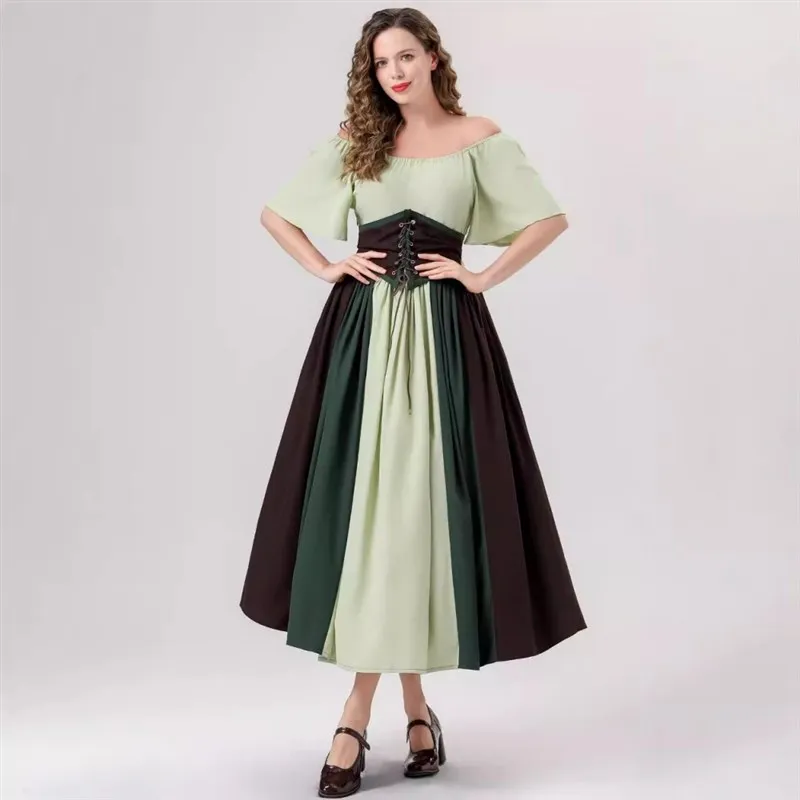 

Средневековый Ретро Взрослый Flng Sve Dr Косплей Хэллоуин Костюм Маскарадное Бальное Платье Женский Традиционный Этнический Сценический Костюм