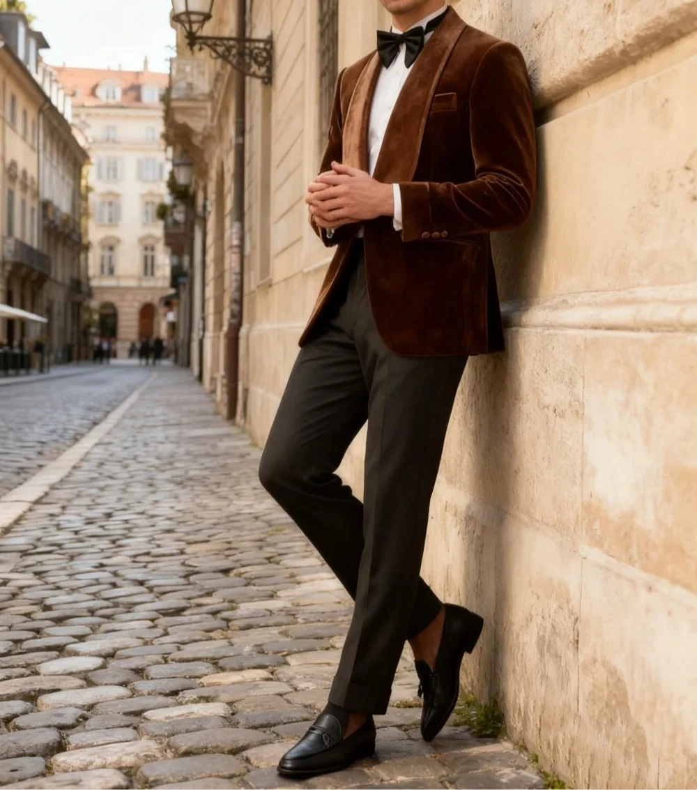 

Classic Shawl Lapel Men's Suit Set For Wedding 2026 Casual Suit 2PCS Men's Suit Set Including Jacket Pants Customized
