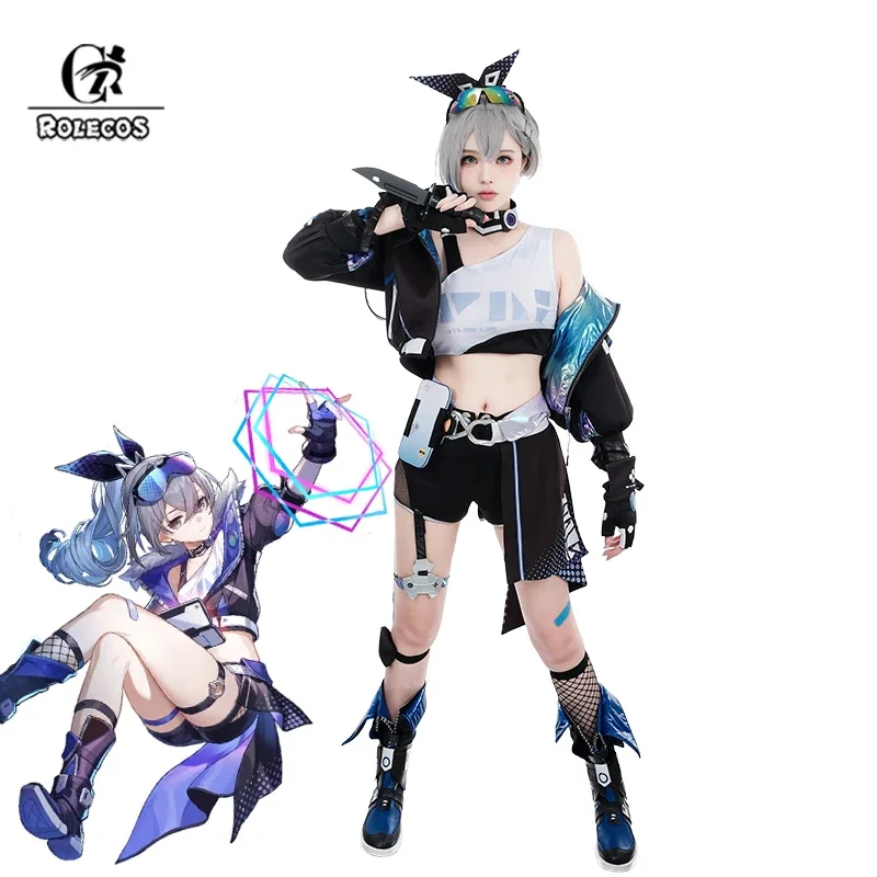 ROLECOS Game Honkai Star Rail Silver Wolf Cosplay Costume Stellaron Huntersr Silver Wolf Uniform Women Halloween Party Suit