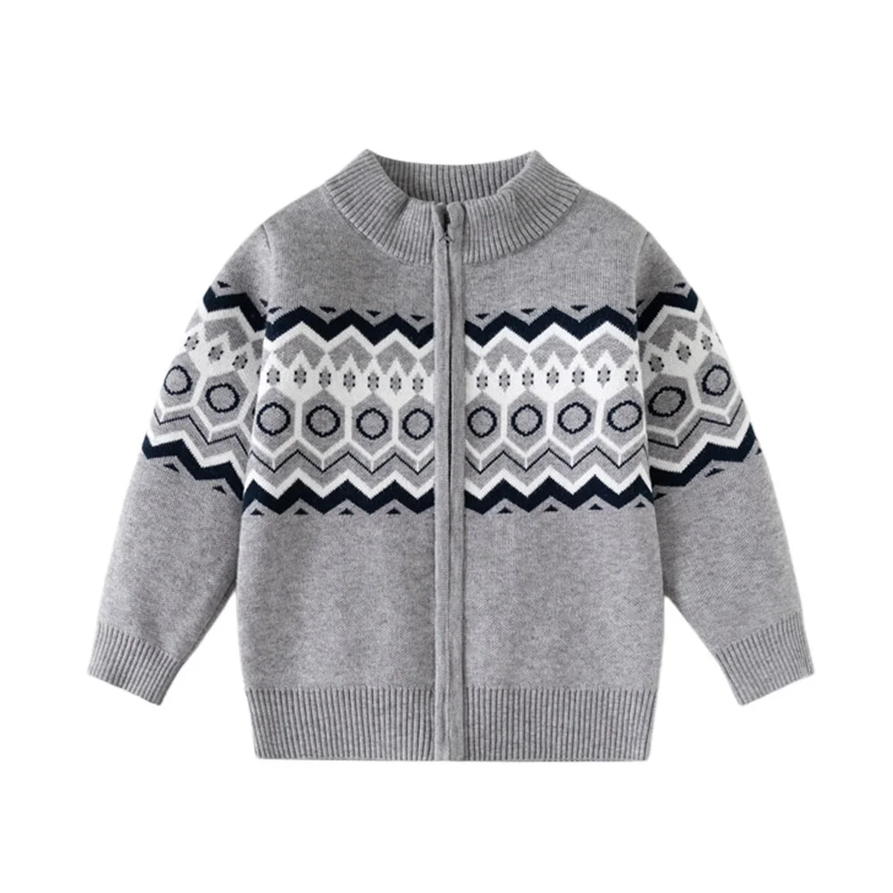 New Arrival Zipper Open Stitch Boys Sweaters 3-7T Autumn Winter Children's Sweatshirt Seasonal Kids Clothing Baby Clothes