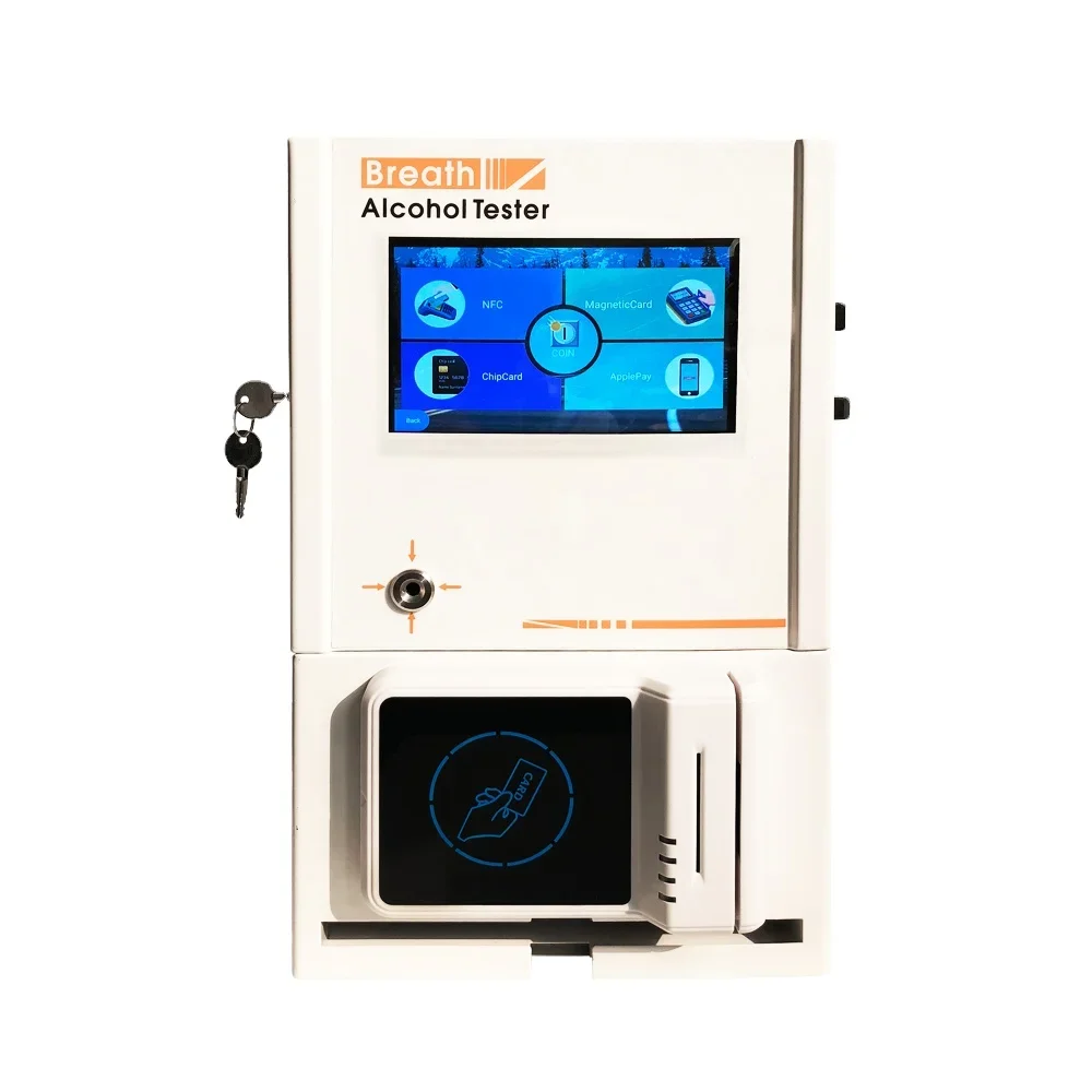 AT319S Wall Mounted Fuel Cell sensor Coins Operated Alcohol Breath Tester