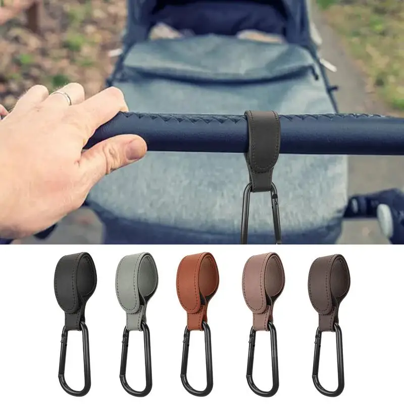 1pcs PU Leather Baby Bag Stroller Hook Pram Rotate 360 Degree Rotatable Cart Organizer Pram Hook Stroller Accessories #WO