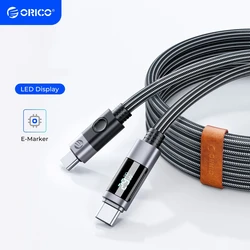 ORICO USB C To Type C Fast Charger kit LED Cable C Port Data Cord PD100W Wire  for macbook Huawei Xiaomi laptop