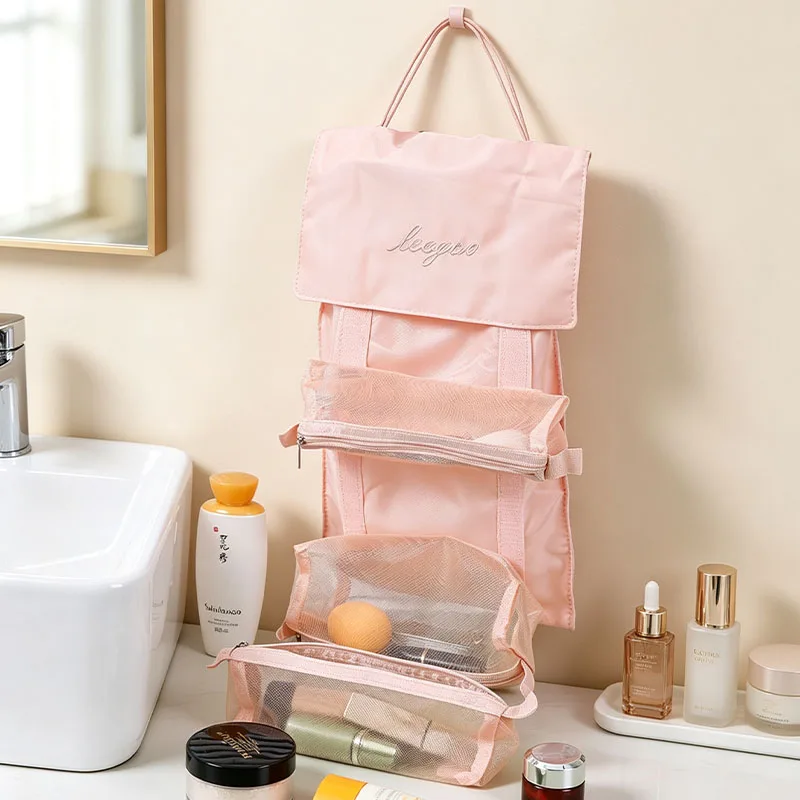 Detachable Cosmetic Bag Portable Large Capacity 4 in 1 Makeup Bags Portable Folding Travel Cosmetics Storage Toiletry Bag