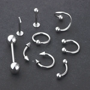 Aço cirúrgico Ferradura Hoop, Nostril Piercing, Septo Anel, Falso Nariz Anel, Jóia do corpo, 100pcs por lote 8 principais vendas aneis aço cirurgico - №4