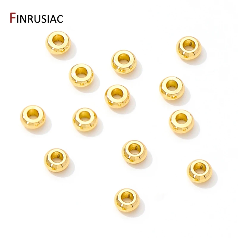 18K Gold Plated Brass Flat Spacer Beads For Bracelet Making Jewelry Fittings,Separators For Beads,DIY Jewellery Making Supplies