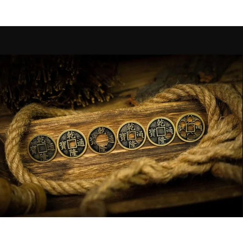 Close Up Magic Tricks Crazy Chinese Coin Gimmicks Ancient Coin + Moving Hole A Mind-Bending Visual Magia Coins Set Magia Props