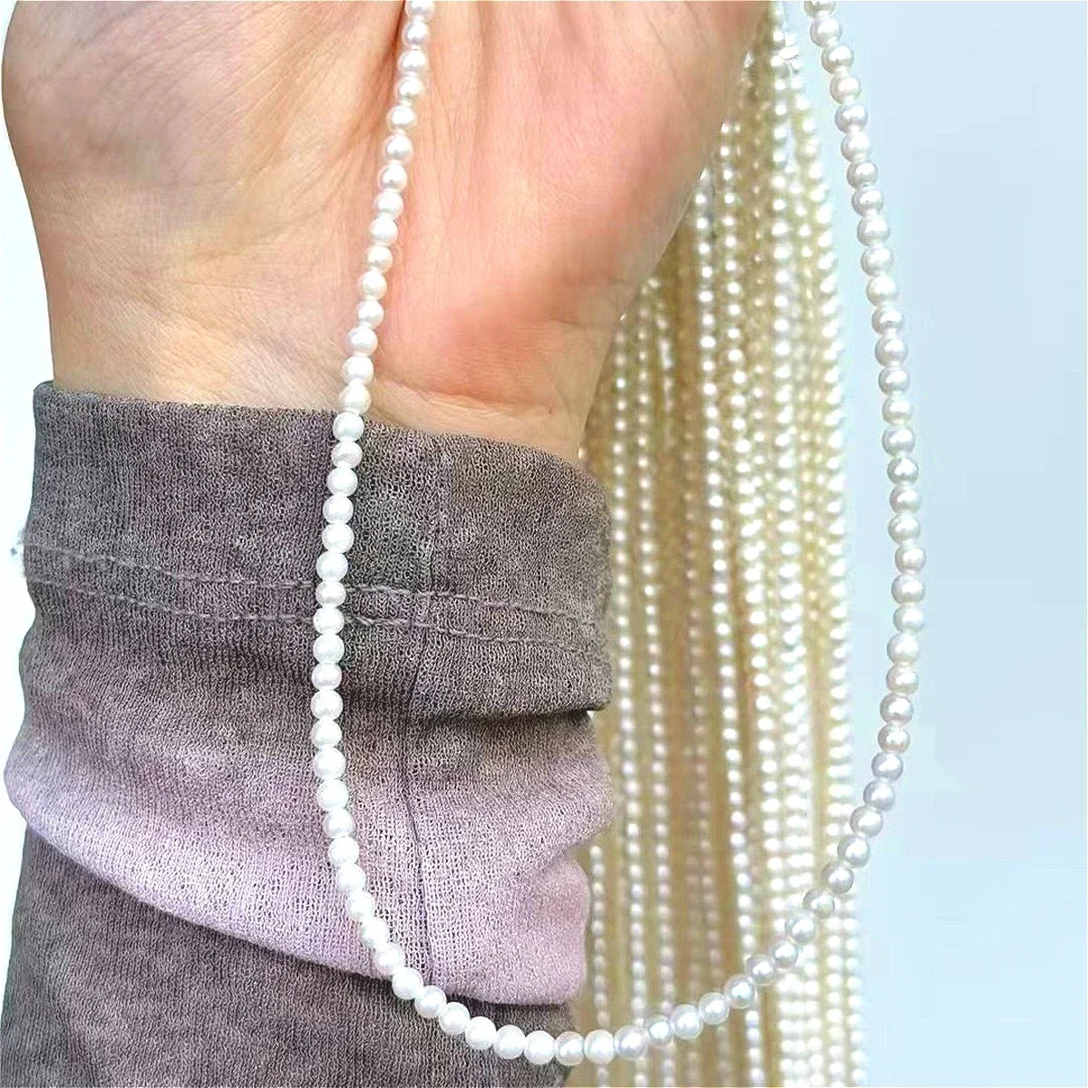 

AAAA3mm Radiant Natural Freshwater Small Round White Pretty Pearl Bead Women Gift Jewelry Make DIY Necklace Bracelet Accessories
