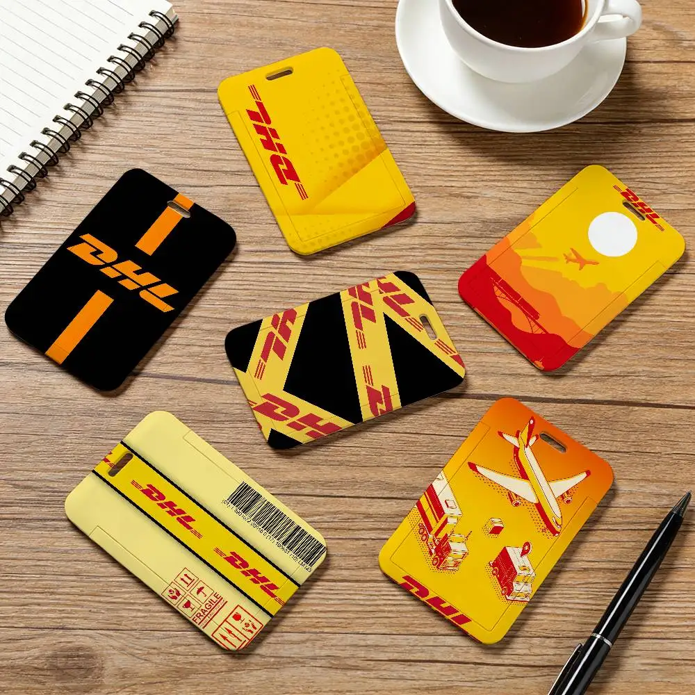 Fashion D-DHL Card Holder Employee Card Cover Lanyard Work Business ID Badge Holder Name Tag Cards Case