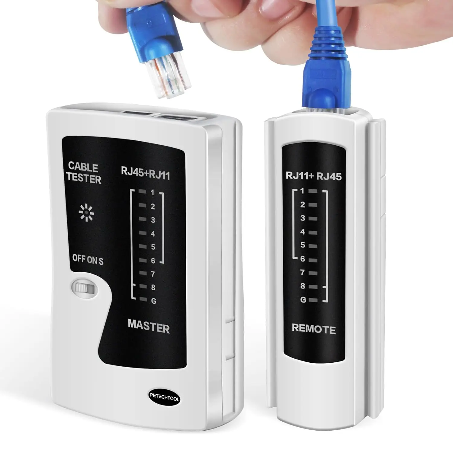 Network Ethernet Cable Tester for LAN RJ45 Cat5 Cat5e Cat6 Cat6a Cat7 UTP/Shielded Cable and RJ11 RJ12