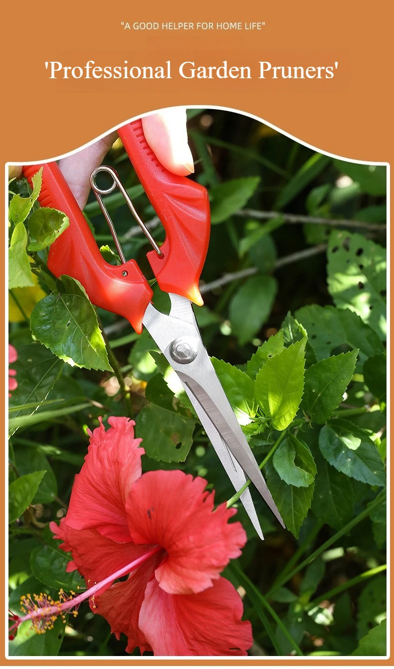 Stainless Steel Pruning Shears Sharp Branch Scissors Non Slip Handle Garden Fruit Tree Trimming Tools