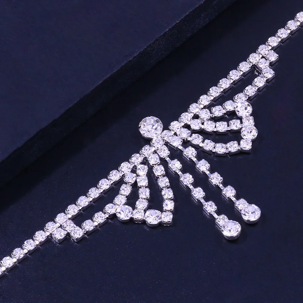 Fashion Bow Tie Rhinestone  Anklet Bracelets for Women Crystal Charm High Heels Accessories Anklet Sandal Barefoot Foot Jewelry