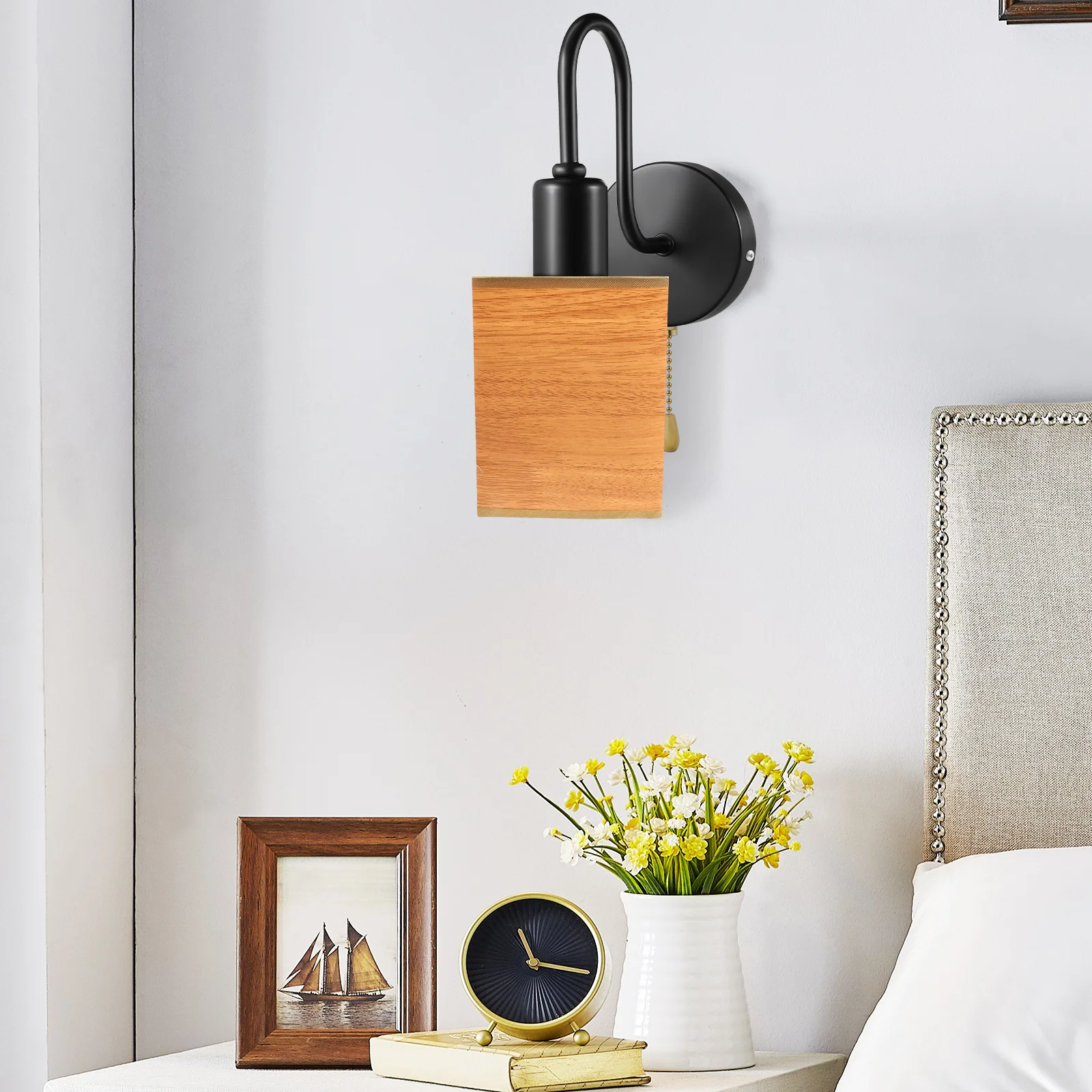 

Retro Wall Sconce Pull Chain Vintage Farmhouse Wall Lamp E26 Compatible Outdoor Porch Balcony Room Light Fixtures
