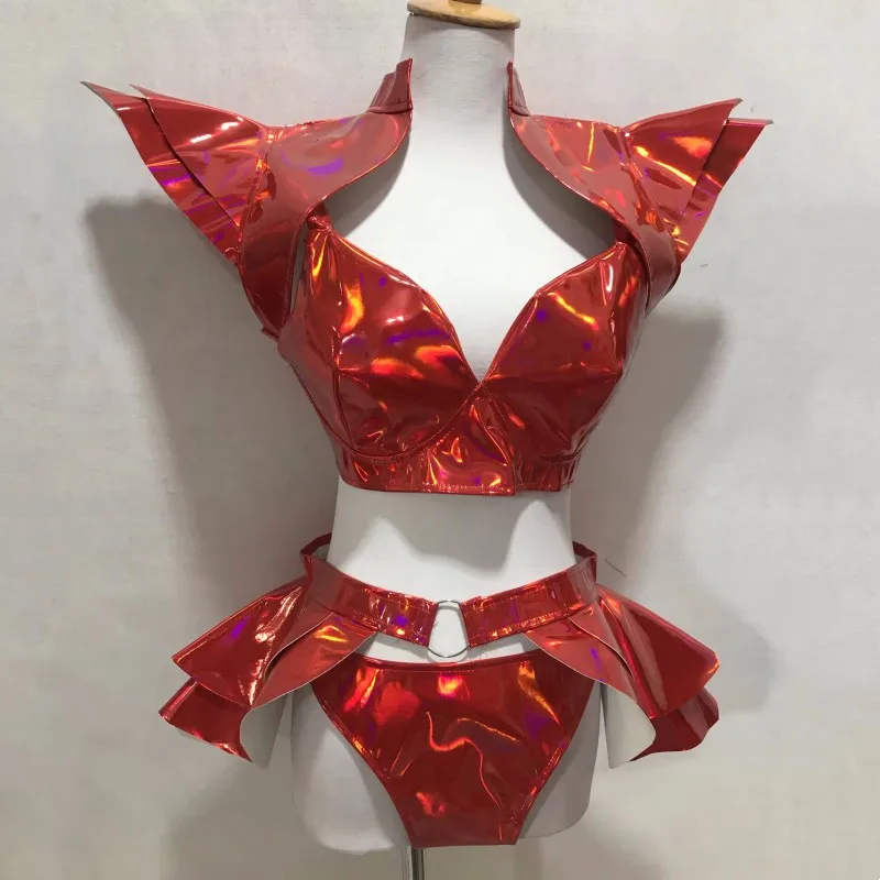 Ropa de escenario de moda Sexy Gogo Jazz club nocturno Bar traje de actuación traje de Rave láser plateado para fiesta de carnaval espectáculo ropa de escenario