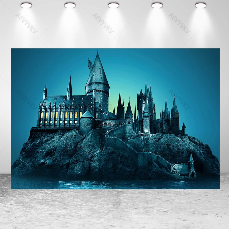 Wizard Background Boys Girls Birthday Party Photography Background Customized Harry Wizardry Academy Banner Vinyl Photo Props